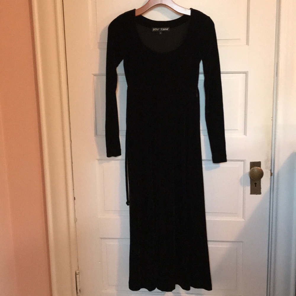 Betsy Johnson black velvet dress